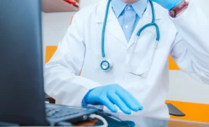 medical doctor and his desk