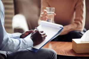 psychiatrist taking notes