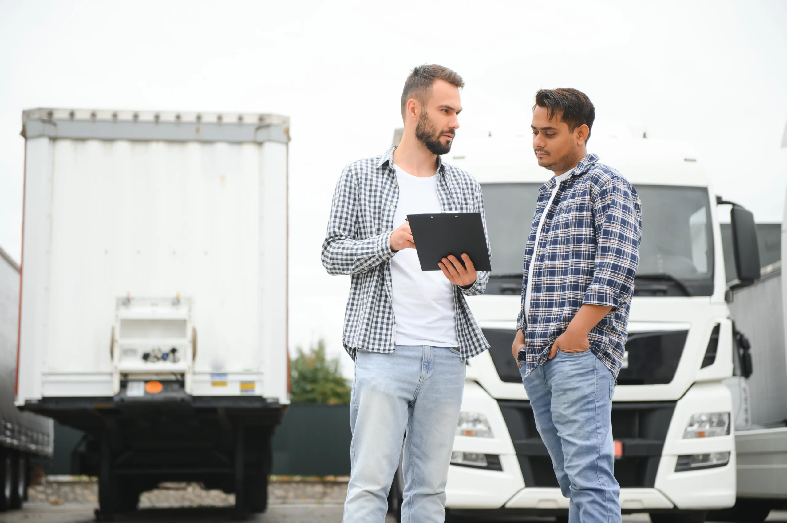 the truck driver receives documents for the cargo
